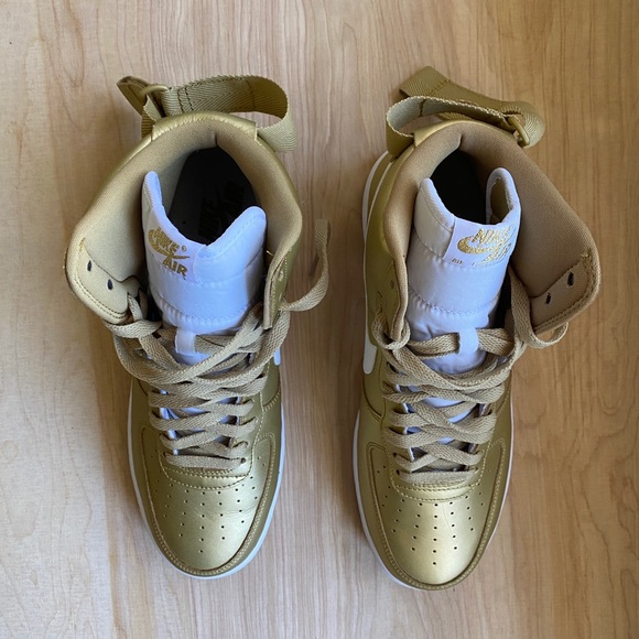 *SOLD* Nike Air Force 1 High QS “Gold” US Men 11 - Picture 4 of 7